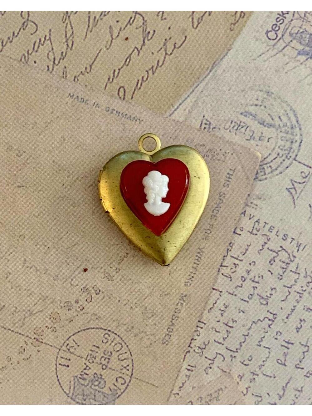 Heart Cameo Locket Pendant Jewelry Charm